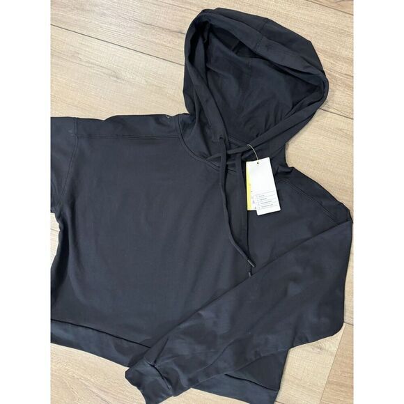 NWT All in Motion Women's Soft Stretch Hoodie Black Sweater Boxy Fit XS Extra - Picture 3 of 6